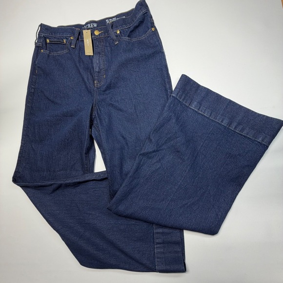 J. Crew Denim - J.Crew '96 Denim Trouser Jeans Women's 31 Wide Leg Dark Wash Re-Imagined